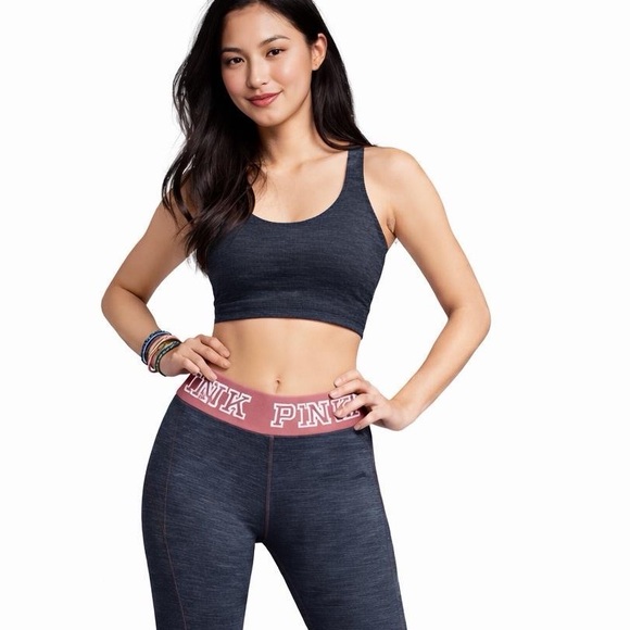 PINK Victoria's Secret Pants - PINK Victoria's Secret Navy Heathered Seamless high-rise leggings